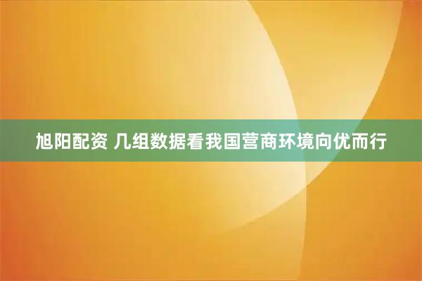旭阳配资 几组数据看我国营商环境向优而行