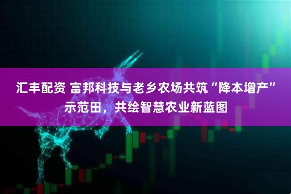 汇丰配资 富邦科技与老乡农场共筑“降本增产”示范田，共绘智慧农业新蓝图