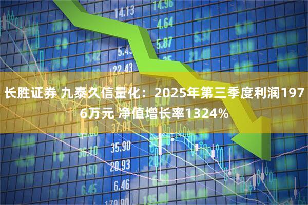 长胜证券 九泰久信量化:2025年第三季度利润1976万元 净值增长率1324%